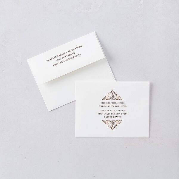 Indian Painted Henna Thank You Cards Chestnut