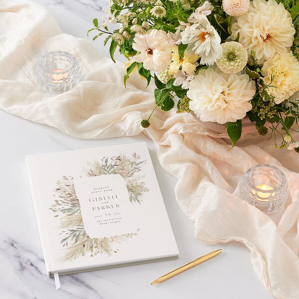 Ethereal Pampas Wedding Guest Book Thyme