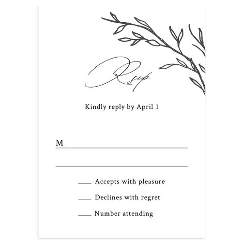 Rustic Branches Wedding Response Cards Charcoal Signature Standard