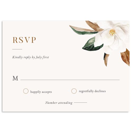 Southern Magnolia Wedding Response Cards Mist Signature Standard