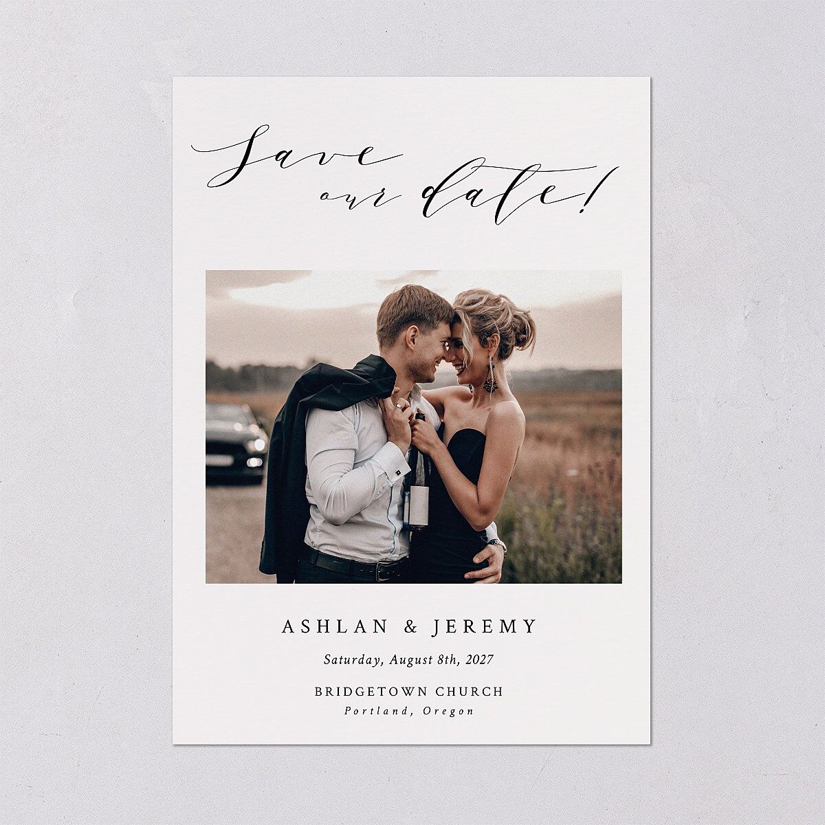 Simply Elegant Save The Date Cards — view 2