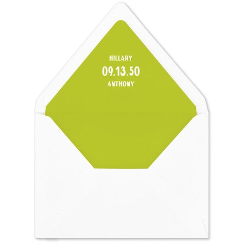 Retro Destination Postcard Inspired Euro Envelope Liners Chartreuse Luxe