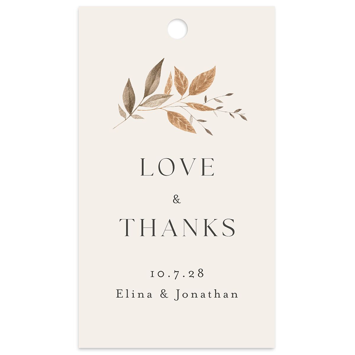 Leafy Rustic Monogram Favor Gift Tags
