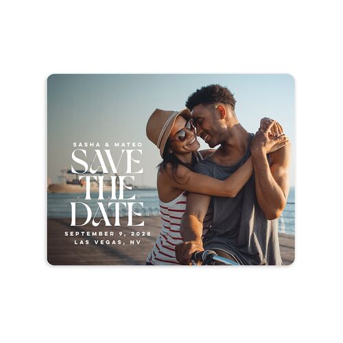 Retro Sunburst Save The Date Magnets Lily Magnet Paper