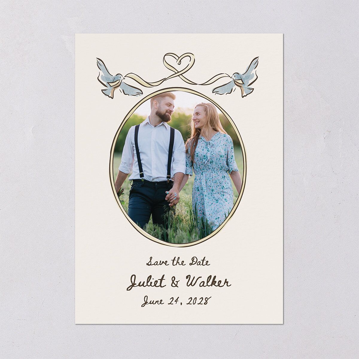Watercolor Fairytale Trees Save the Date Cards Slate Signature smooth Blank Standard