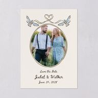 Watercolor Fairytale Trees Save the Date Cards Slate Signature smooth Blank Standard