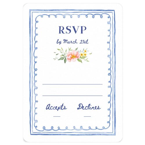 Countryside Crest Wedding Response Cards Royal Blue Signature Rounded