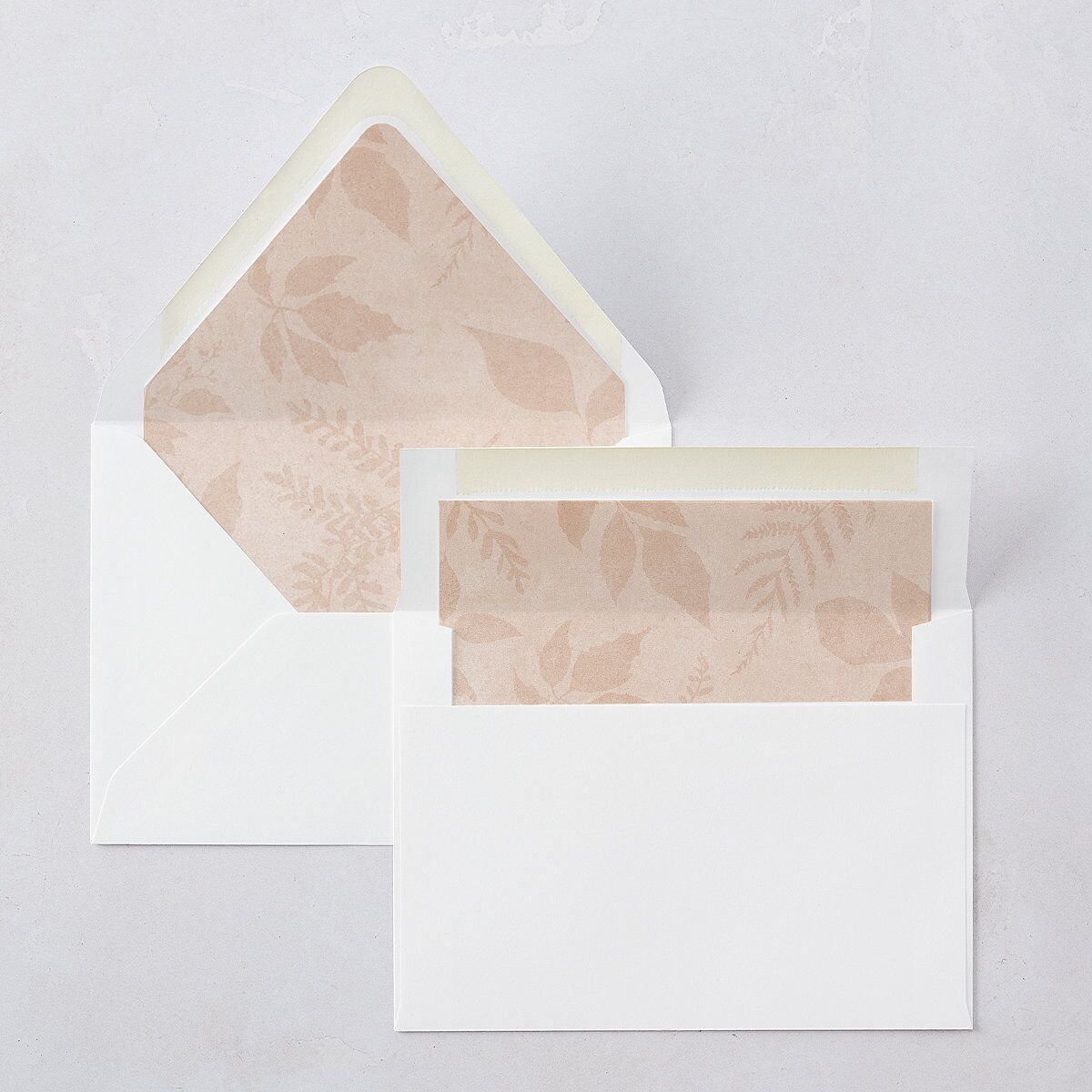 Elegant Botanical Autumn Floral Euro Envelope Liners Soft Peach Luxe