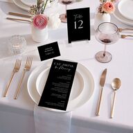 Modern Contrast Place Cards Midnight Signature