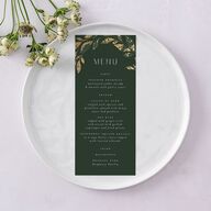 Gilded Leaves Menus Gold Hunter Green Signature