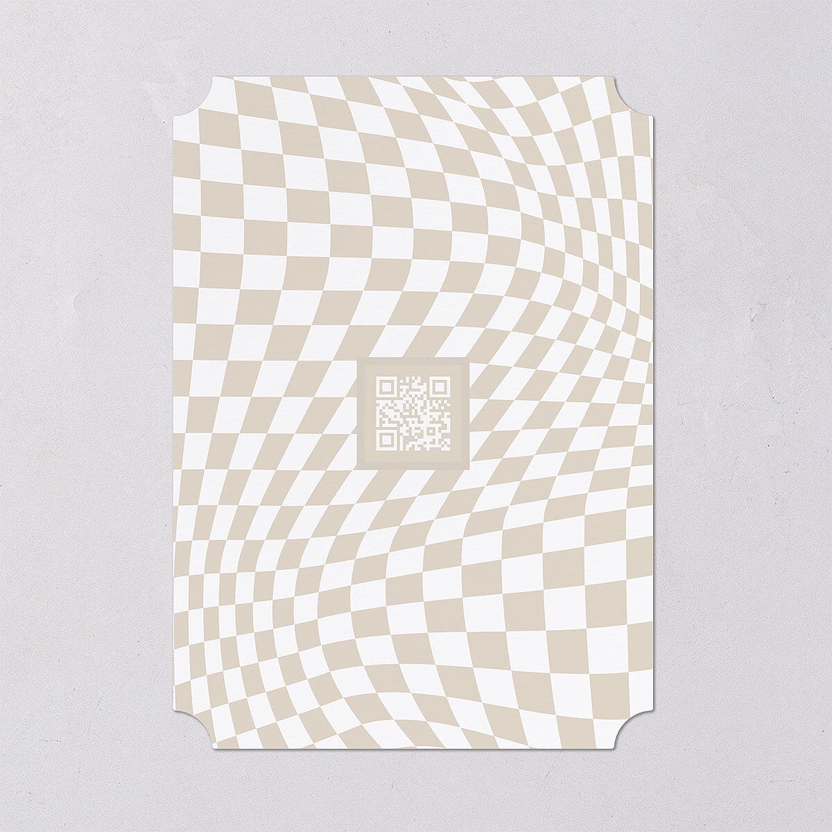 Checked Save the Date Cards Taupe Signature smooth Blank No