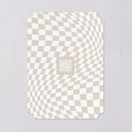 Checked Save the Date Cards Taupe Signature smooth Blank No