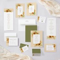 Sweet Sunflowers Wedding Invitations Marigold Signature Blank No Standard