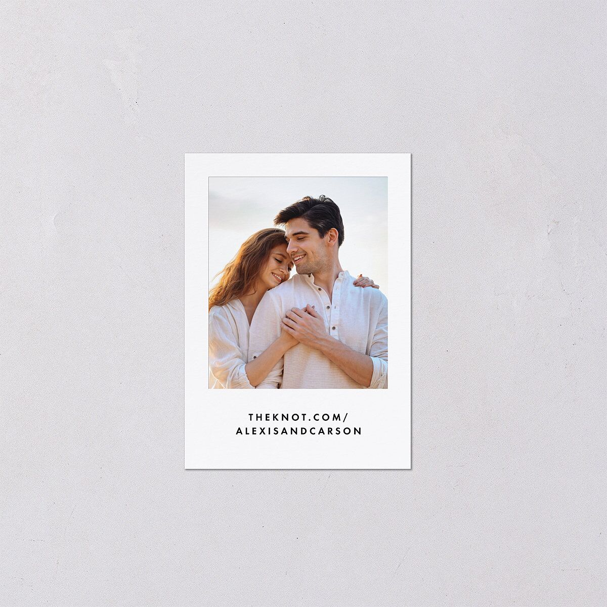Elegant Modern Portrait Script QR Code RSVP Cards Pure White Signature Standard