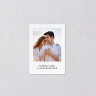 Elegant Modern Portrait Script QR Code RSVP Cards Pure White Signature Standard