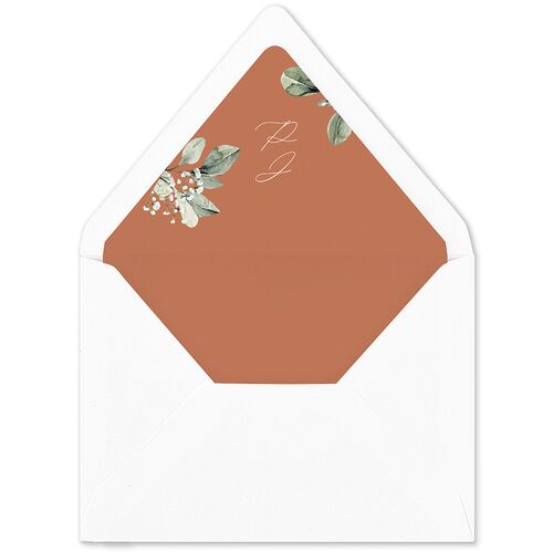 Elegant Pastel Floral Euro Envelope Liners Terracotta Luxe