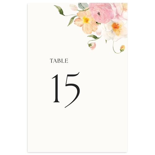 Pastel Garden Table Numbers Pink Cotton Signature