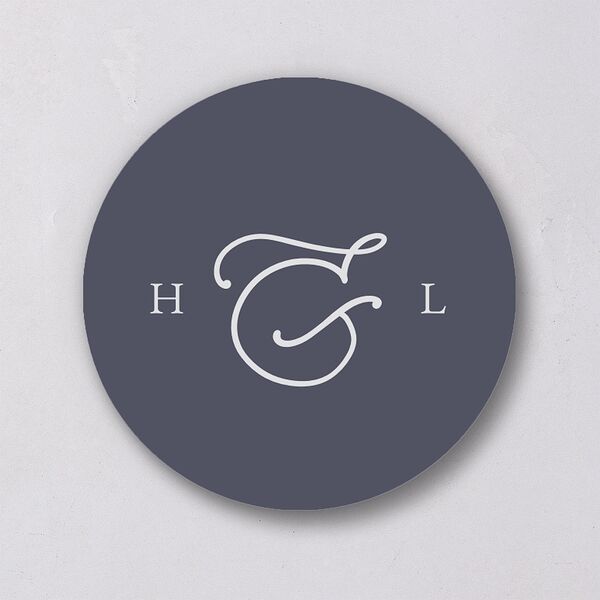 Gilded Photo Wedding Stickers Midnight Navy