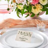 Vintage Fantasy Vines Place Cards Olive Signature