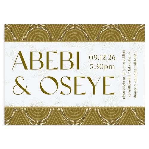 Sahara Pattern Wedding Invitations Brass Signature Blank No Standard