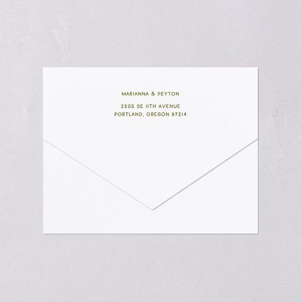 Whimsical Drawn Flowers All-in-One Wedding Invitations Thyme Signature Light Both Recipient and Return Addresses No