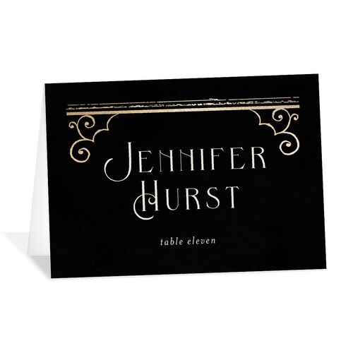 Gothic Gate Foil Place Cards Gold Terracotta Signature