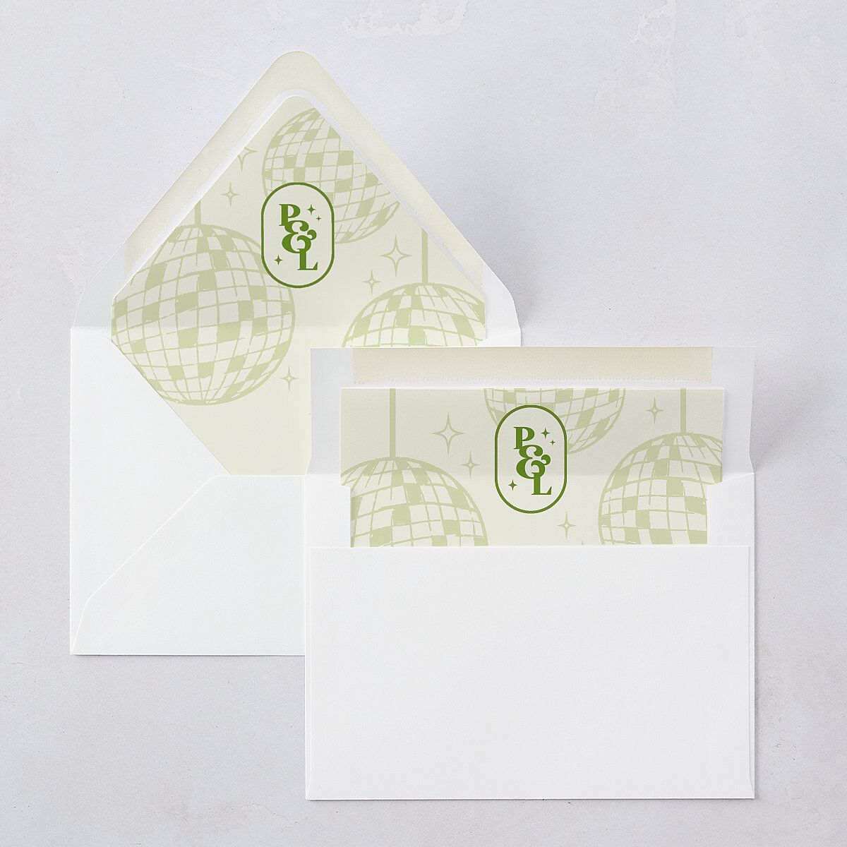 Colorful Retro Stripes Euro Envelope Liners Sea Foam Luxe
