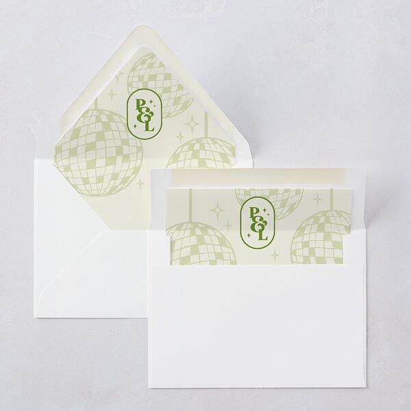Colorful Retro Stripes Euro Envelope Liners Sea Foam Luxe