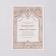 Indian Painted Henna Rehearsal Dinner Invitations Chestnut Signature Blank Standard