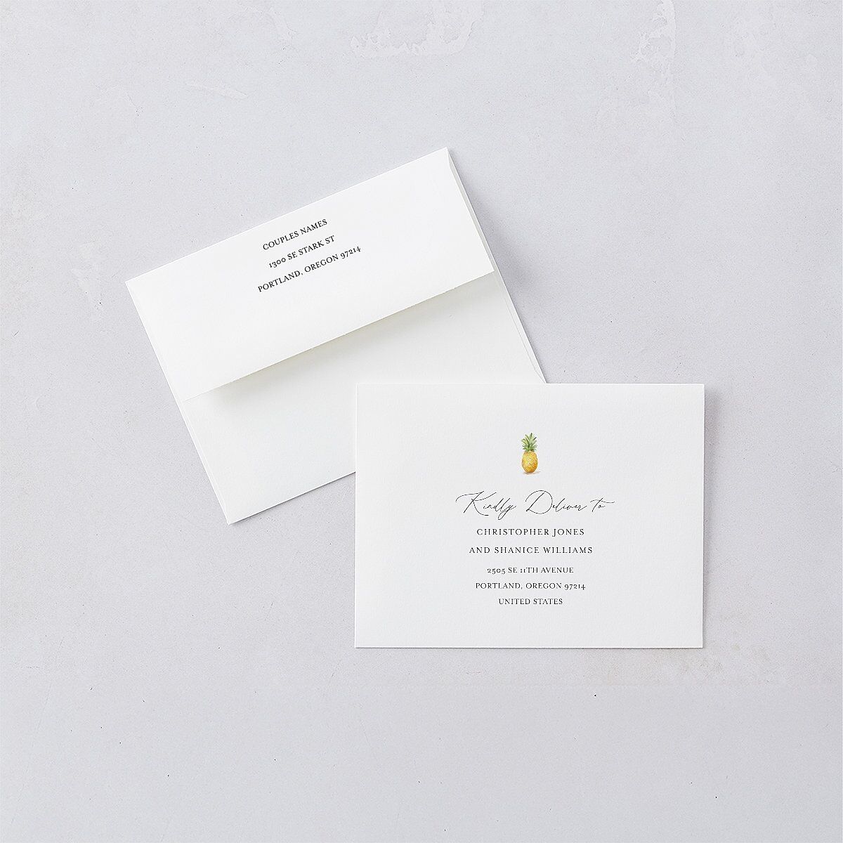 Charming Charleston Thank You Card Envelopes White Pure White Both Recipient and Return Addresses Signature Standard