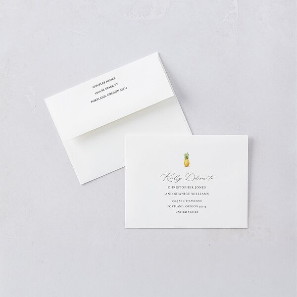 Charming Charleston Thank You Card Envelopes White Pure White Both Recipient and Return Addresses Signature Standard