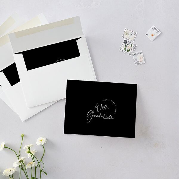 Modern Arc Thank You Cards Licorice