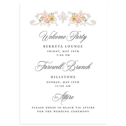 Elegant Floral Regency Wedding Enclosure Cards Pink Cotton Signature Standard