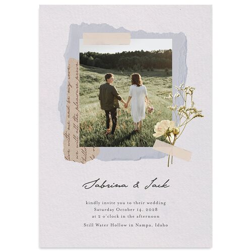 Scrapbook Photo Wedding Invitations Sheer Lilac Signature Blank No Standard