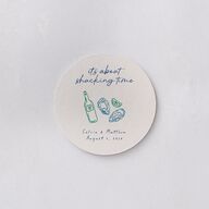 Nautical Border Wedding Day Coasters French Blue Cardboard Circle