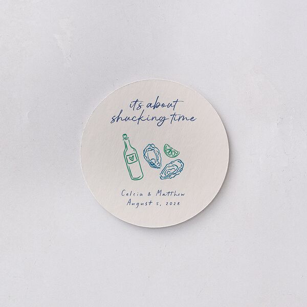 Nautical Border Wedding Day Coasters French Blue Cardboard Circle