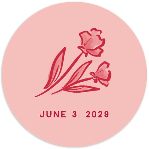 Vintage Heart Locket Wedding Stickers Crimson Circle