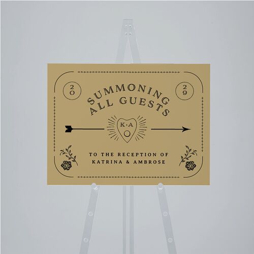 Skeleton Spirits Standard Direction Sign Medium Licorice Standard Indoor Foam Core M Direction