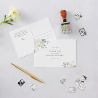 Elegant Hydrangea Bridal Shower Thank You Postcards Off-White