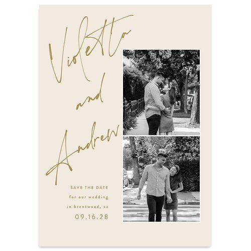 Signed Save The Date Cards Driftwood Signature smooth Blank No Standard