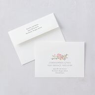 Pastel Flower Arch Foil Wedding Invitations Gold Pink Cotton Signature Blank No Standard
