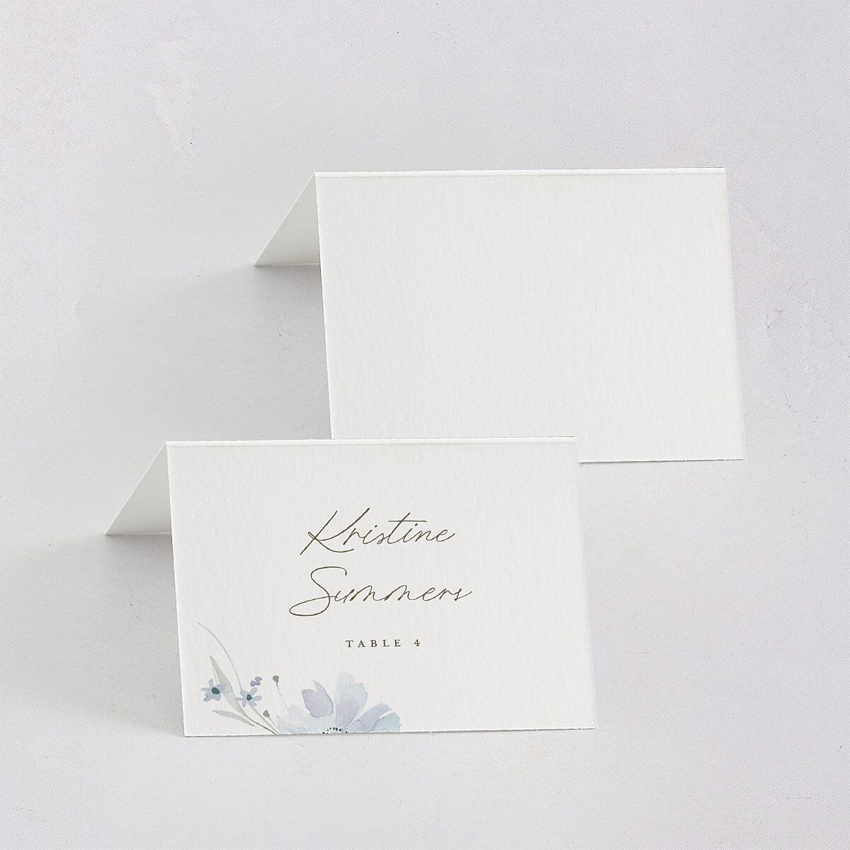 Floral Photo Place Cards Ocean Signature