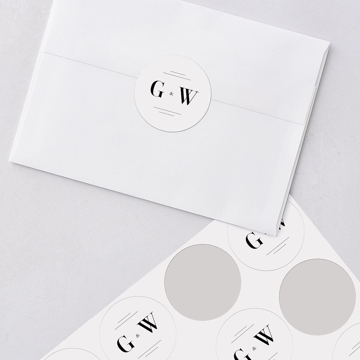 Country Club Wedding Stickers Pure White Circle