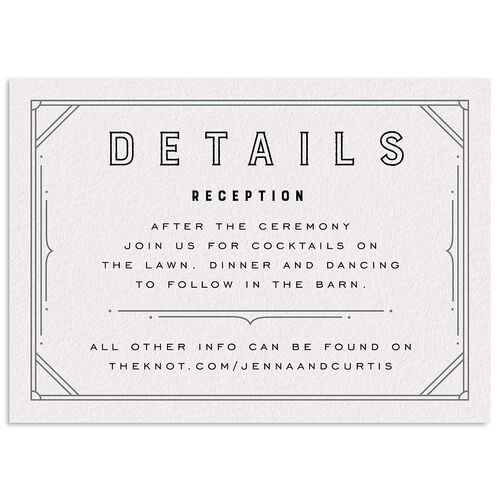 Iconic Mountain Wedding Event Detail Cards Licorice Signature Standard