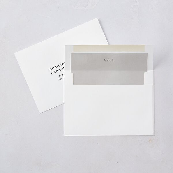 Monogram Christmas Envelope Liners Pure White Standard