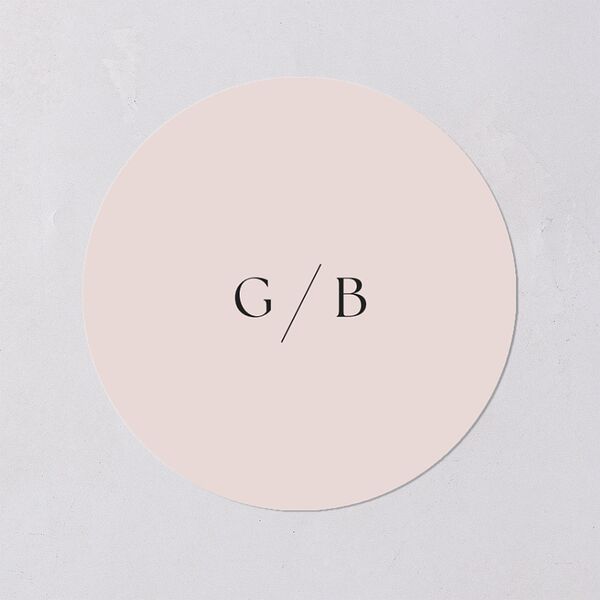 Pastel Garden Wedding Stickers Pink Cotton Circle