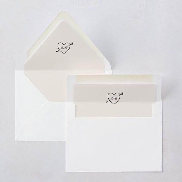 Vintage Lovebird Banner Euro Envelope Liners Linen Luxe