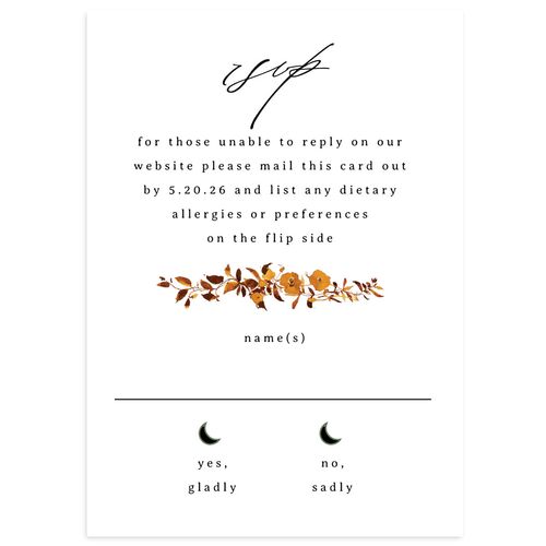 Simple Vine Wedding Response Cards Moody Blue Signature