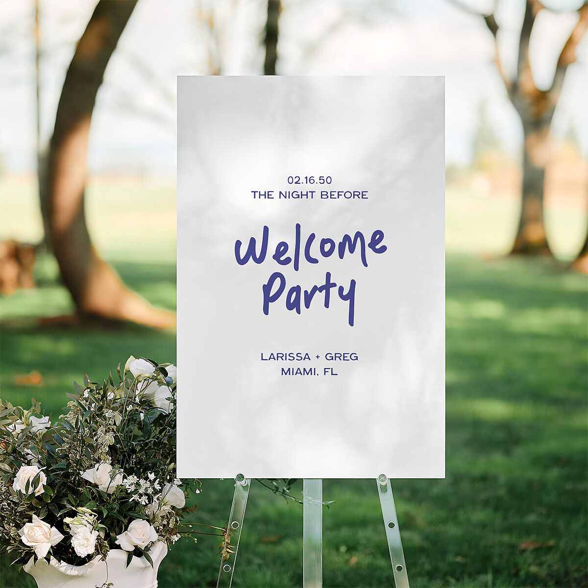 The Night Before Simple Welcome Party Standard Welcome Sign Large Sapphire Standard Indoor Foam Core L Welcome