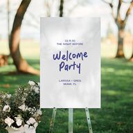 The Night Before Simple Welcome Party Standard Welcome Sign Large Sapphire Standard Indoor Foam Core L Welcome